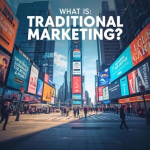 "Illustration comparing traditional marketing methods like TV, radio, and print with digital marketing channels such as social media, SEO, and online ads, highlighting key differences in reach, cost, and engagement."