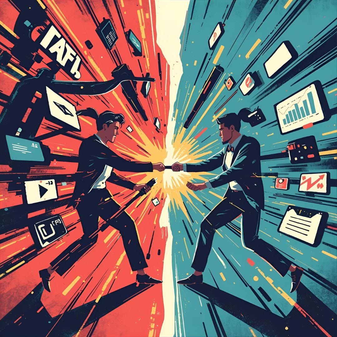 What is the Difference Between Traditional Marketing and Digital Marketing? "Illustration comparing traditional marketing methods like TV, radio, and print with digital marketing channels such as social media, SEO, and online ads, highlighting key differences in reach, cost, and engagement."