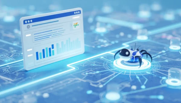 Crawl Budget Explained: Does It Matter for Small Blogs in 2026? 3 Illustration showing Googlebot crawling a well-structured website to explain crawl budget and technical SEO.