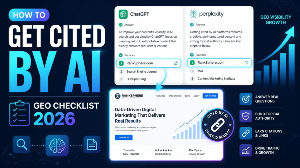 How to Get Cited by ChatGPT and Perplexity: A Practical GEO Checklist for 2026 3 Get cited by ChatGPT and Perplexity with a GEO checklist for 2026