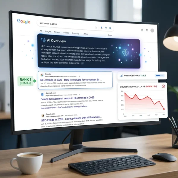 AI Overviews Traffic Drop: Rankings Fine, Traffic Down in 2026? 3 Google AI Overview affecting organic search traffic and click-through rate