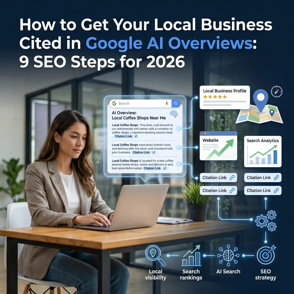 How to Get Your Local Business Cited in Google AI Overviews: 9 SEO Steps for 2026 2 Want your business to show up in Google's AI Overviews? Follow these 9 local SEO steps for 2026 — from Business Profile setup to structured data.local business cited in Google AI Overviews