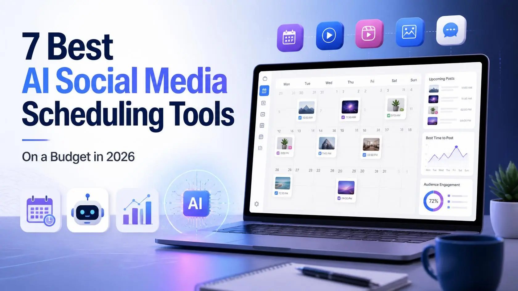 7 Best AI Social Media Scheduling Tools on a Budget in 2026 3 AI social media scheduling dashboard with automated content calendar