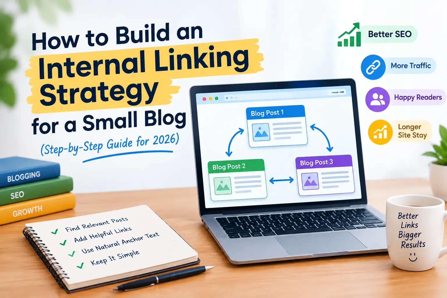 How to Build an Internal Linking Strategy for a Small Blog in 2026 3 Step-by-step internal linking process for a small blog