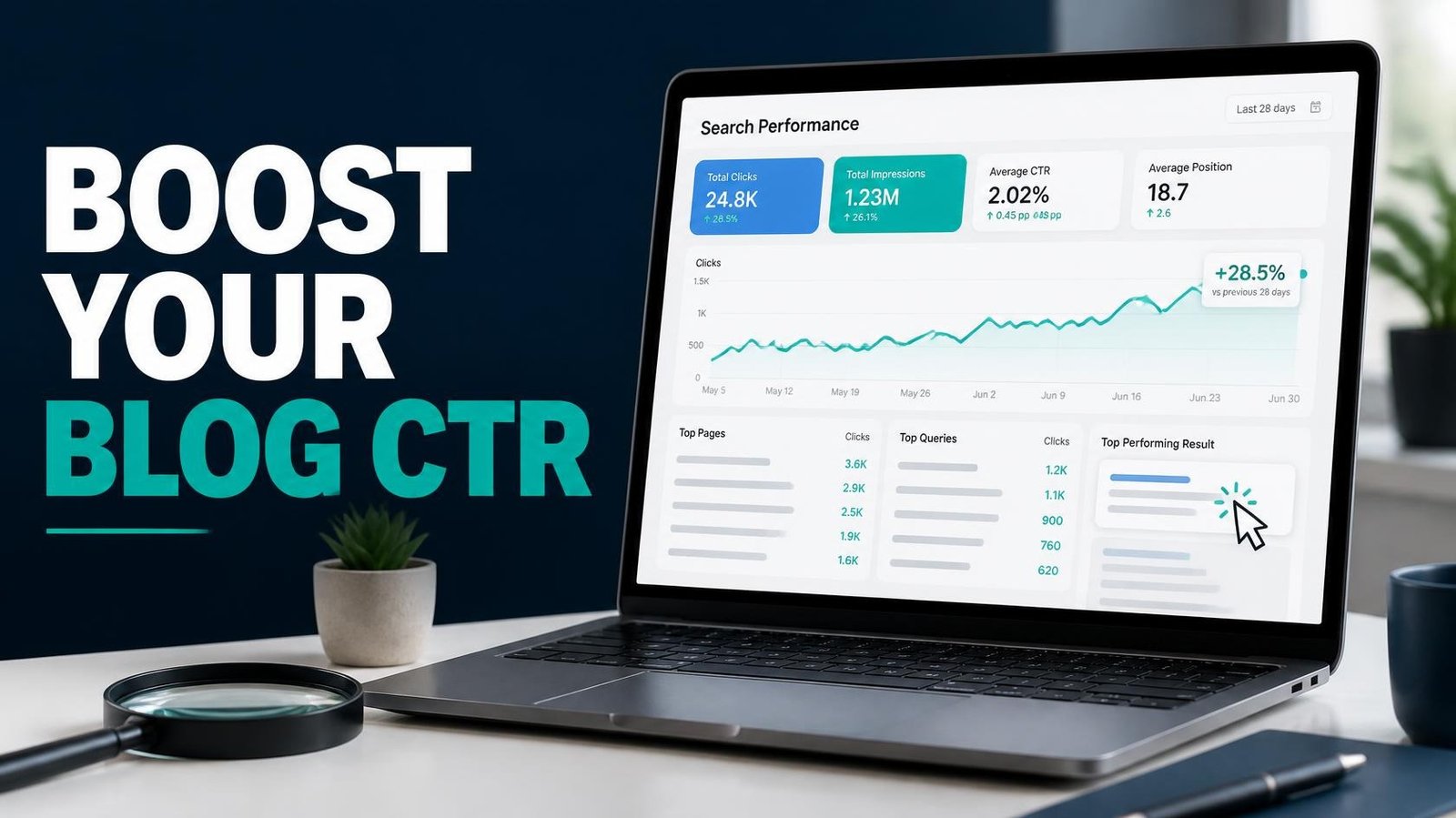 12 Ways to Improve Your Blog's Click-Through Rate in Google Search (2026) 2 Google Search Console performance tab with tips to improve your blog's click-through rate